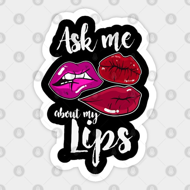 Ask me about my lips make up Sticker by Fresan